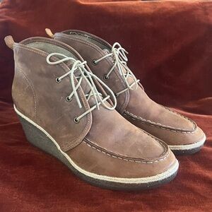 OluKai Women's Leather Heel Wedge Boots 9.5 NEW  no box